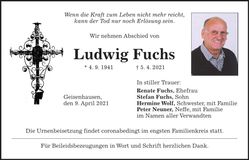 Traueranzeige Ludwig Fuchs
