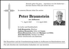 Traueranzeige Peter Braunstein