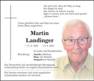 Traueranzeige Martin Landinger