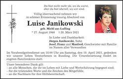 Traueranzeige Luise Janikowski