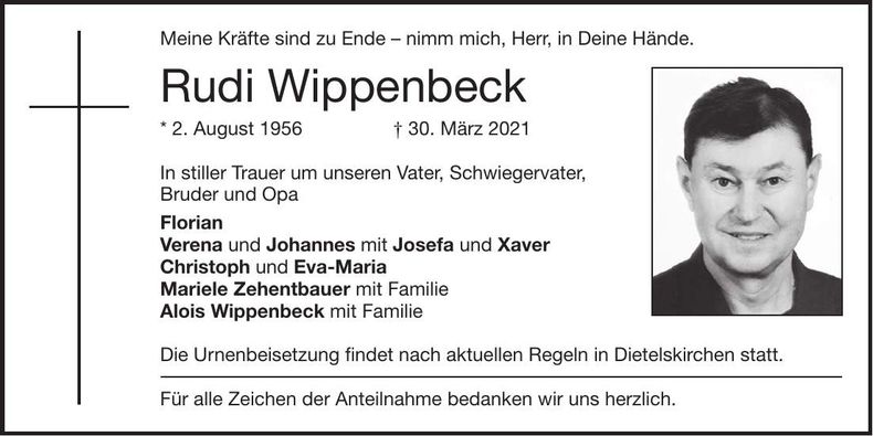 Traueranzeige Rudi Wippenbeck