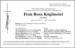 Traueranzeige Rosa Köglmeier