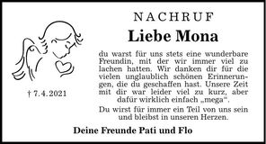 Traueranzeige Ramona Preis