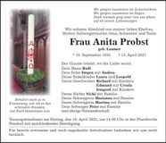 Traueranzeige Anita Probst