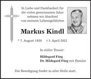 Traueranzeige Markus Kindl