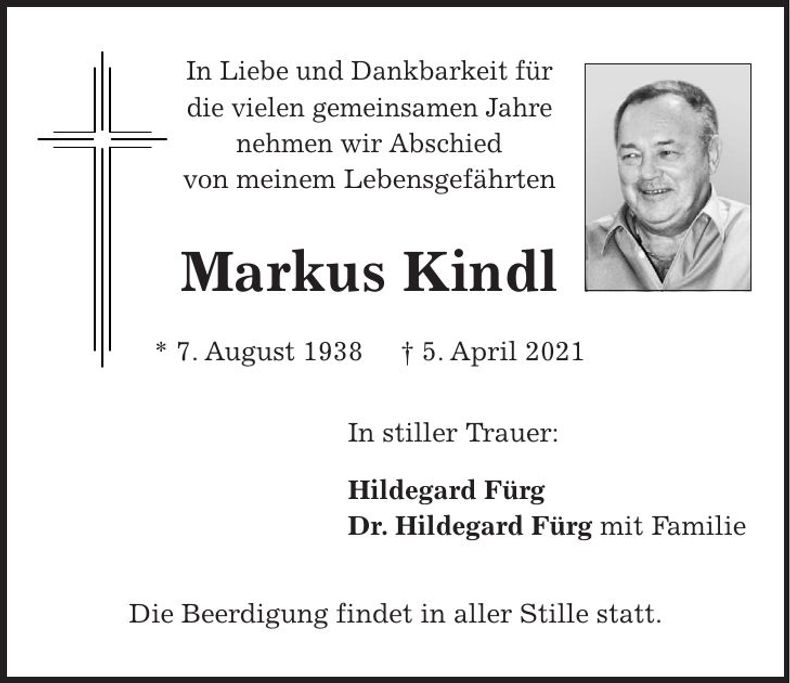 Traueranzeige Markus Kindl