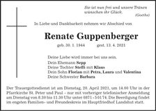 Traueranzeige Renate Guppenberger