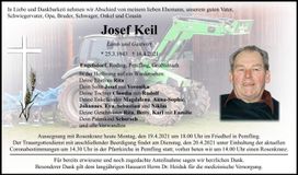 Traueranzeige Josef Keil