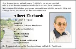 Traueranzeige Albert Ehrhardt