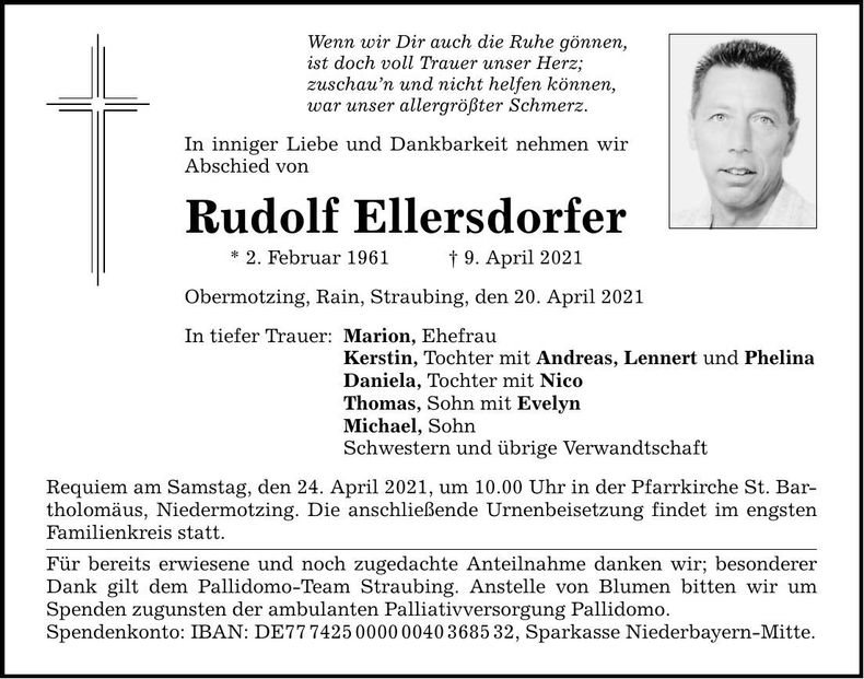 Traueranzeige Rudolf Ellersdorfer