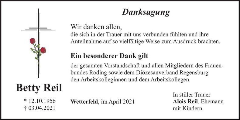 Traueranzeige Barbara Reil