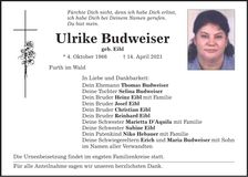 Traueranzeige Ulrike Budweiser