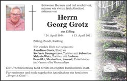 Traueranzeige Georg Grotz