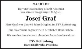 Traueranzeige Josef Graf