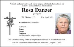 Traueranzeige Rosa Danzer