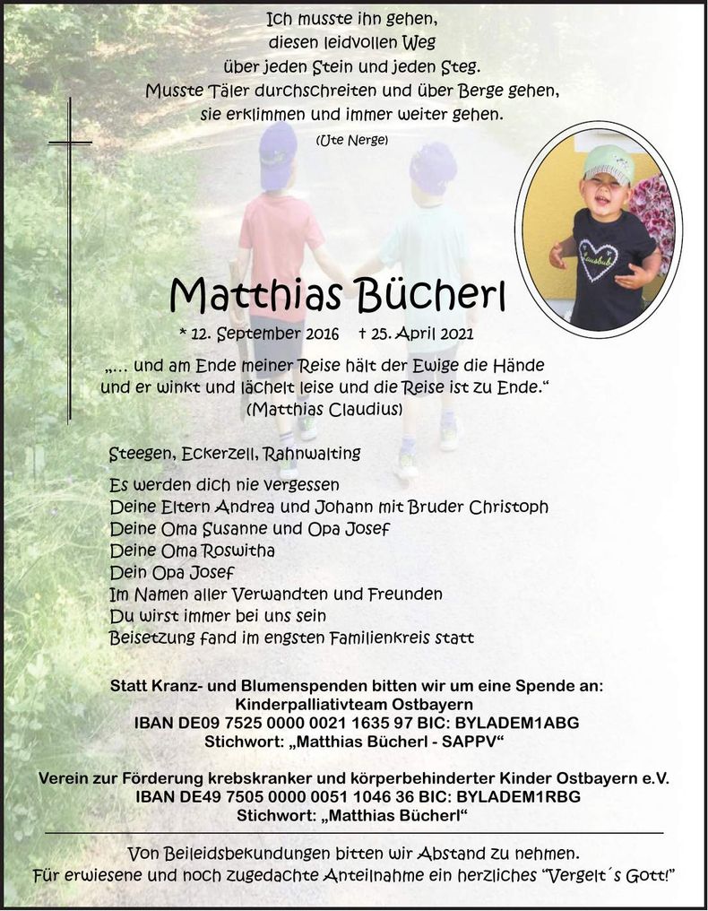 Traueranzeige Matthias Bücherl