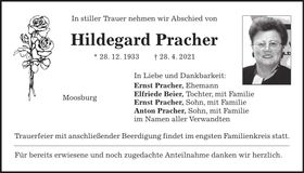 Traueranzeige Hildegard Pracher