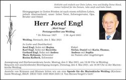 Traueranzeige Josef Engl