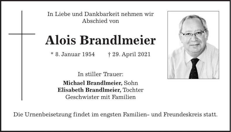 Traueranzeige Alois Brandlmeier