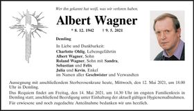 Traueranzeige Albert Wagner