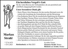 Traueranzeige Markus Strahl