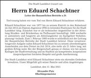 Traueranzeige Eduard Schachtner