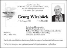 Traueranzeige Georg Wiesböck