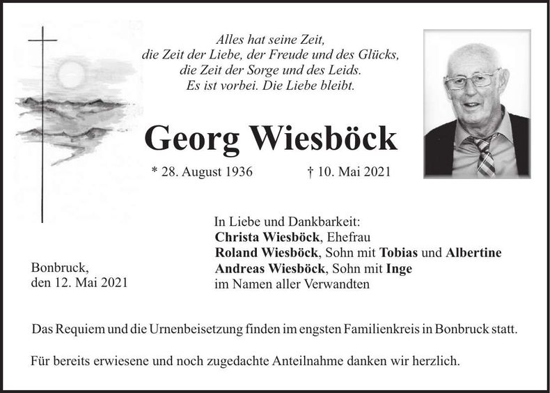Traueranzeige Georg Wiesböck