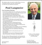 Traueranzeige Paul Langmeier