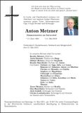 Traueranzeige Anton Metzner