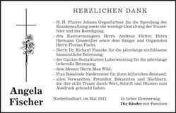 Traueranzeige Angela Fischer