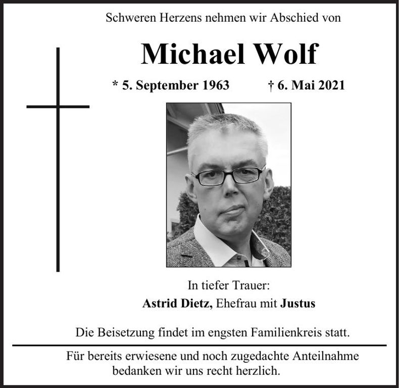 Traueranzeige Michael Wolf