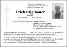 Traueranzeige Erich Stiglbauer