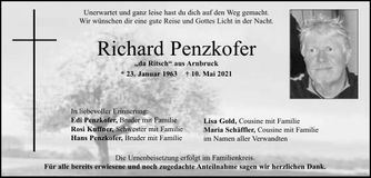 Traueranzeige Richard Penzkofer