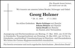 Traueranzeige Georg Holzner