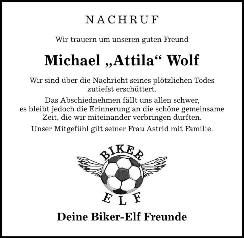 Traueranzeige Michael Wolf