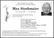 Traueranzeige Max Strohmaier