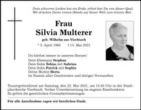 Traueranzeige Silvia Multerer
