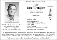 Traueranzeige Dengler Josef