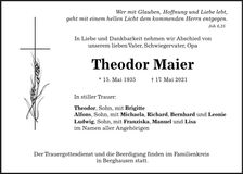 Traueranzeige Theodor Maier