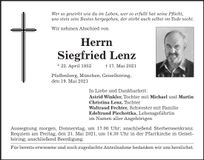 Traueranzeige Siegfried Lenz