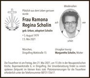 Traueranzeige Ramona Regina Scholin