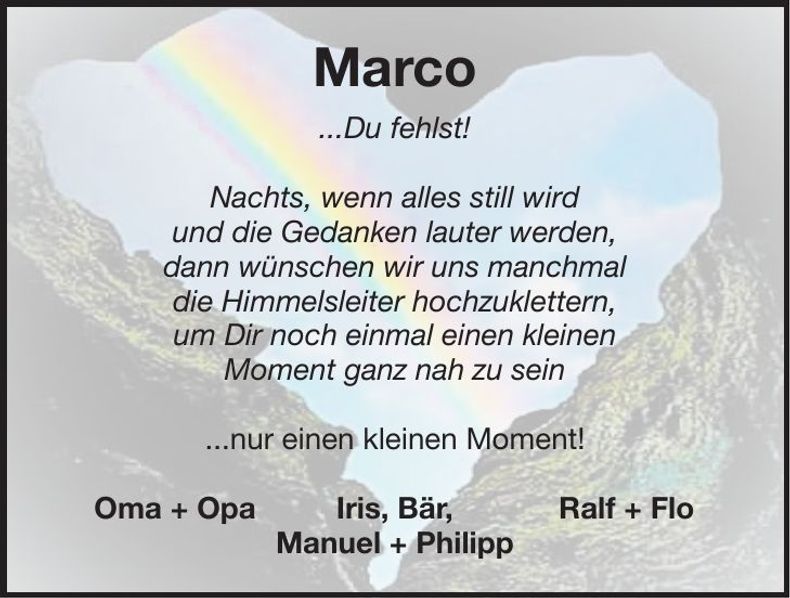 Traueranzeige Marco Gangkofner