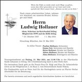 Traueranzeige Ludwig Hollauer