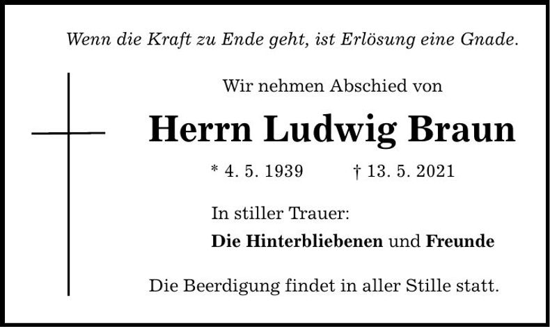 Traueranzeige Ludwig Braun