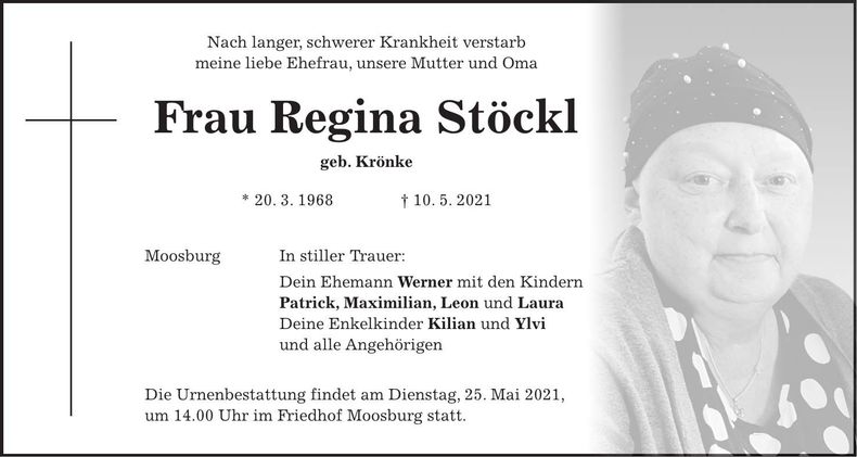 Traueranzeige Regina Stöckl