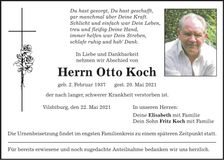 Traueranzeige Otto Koch