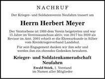 Traueranzeige Herbert Meyer