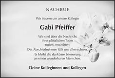 Traueranzeige Gabi Pfeiffer