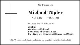 Traueranzeige Michael Töpler